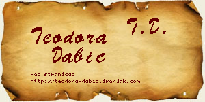 Teodora Dabić vizit kartica